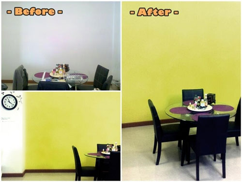  เจ๋ง! ประหยัดงบด้วยฝีมือ DIY วอลเปเปอร์และเสาอิฐเทียม
