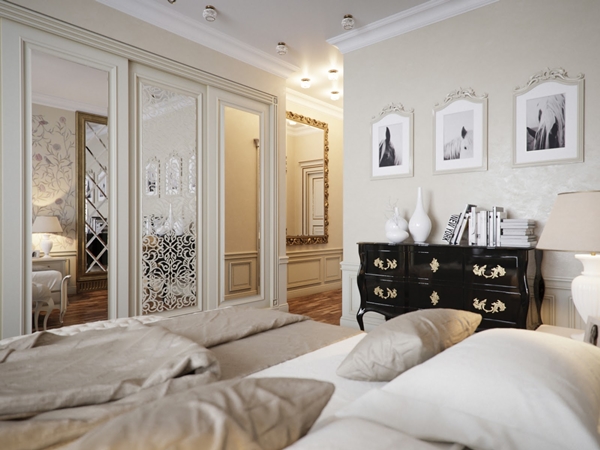 ห้องนอนวินเทจสีครีม สวยหรูดูอ่อนหวาน