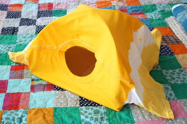diy เต็นท์แมวจากเสื้อยืด ทำง่ายราคาประหยัด