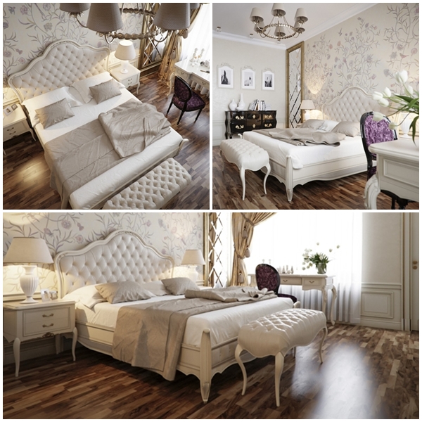 ห้องนอนวินเทจสีครีม สวยหรูดูอ่อนหวาน