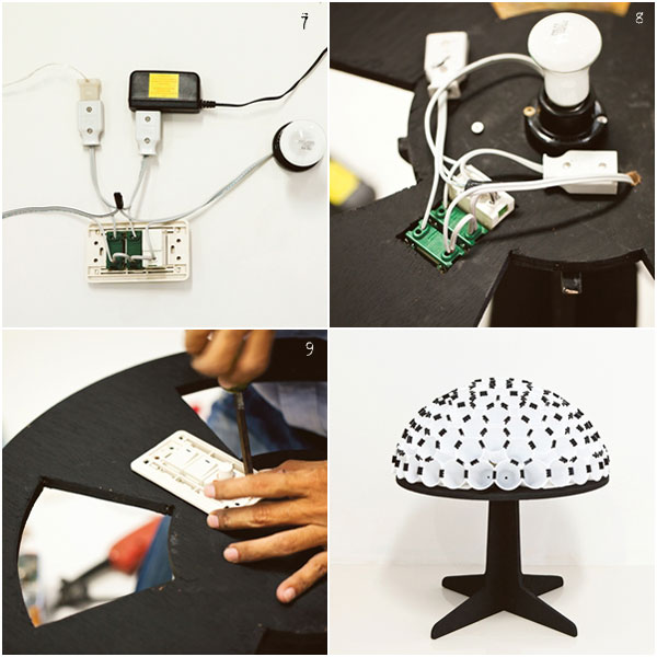 DIY โคมไฟจากแก้วพลาสติก