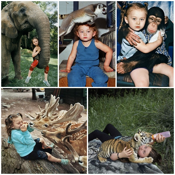 สาวน้อยใช้ชีวิตกับสัตว์ป่าอย่างกลมกลืน