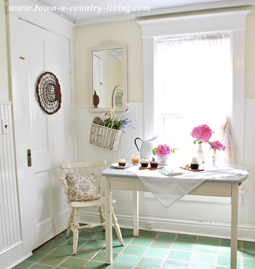 ห้องครัววินเทจคันทรีสีขาว น่ารัก โรแมนติก