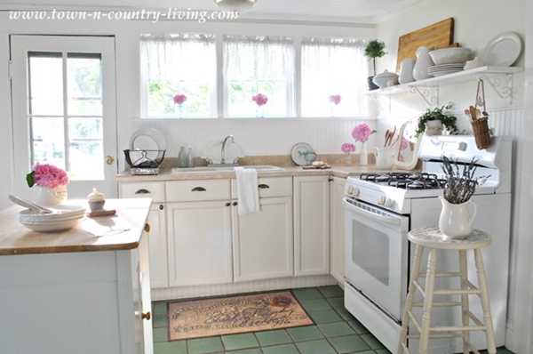 ห้องครัววินเทจคันทรีสีขาว น่ารัก โรแมนติก