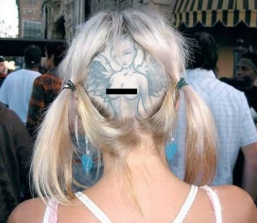 แทตทูบนหนังศีรษะของสาวใจถึง ไม่เก๋าจริงอย่าลอง