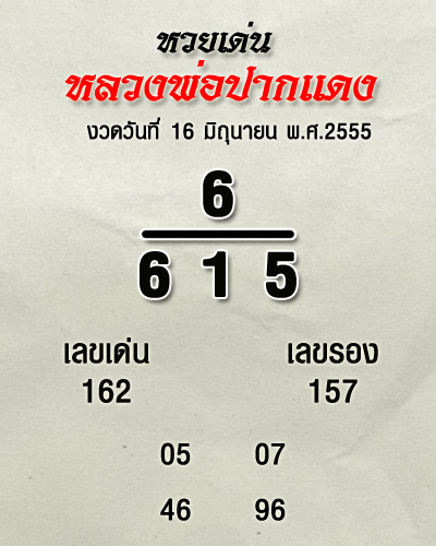 หวยหลวงพ่อปากแดง 