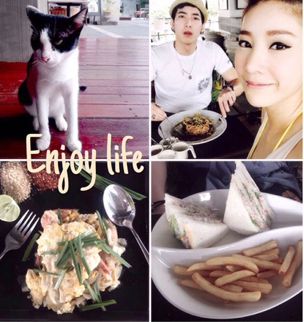 แตงโม โชว์ชุดว่ายน้ำสีสันสดใส เที่ยวพัทยากับ โตโน่