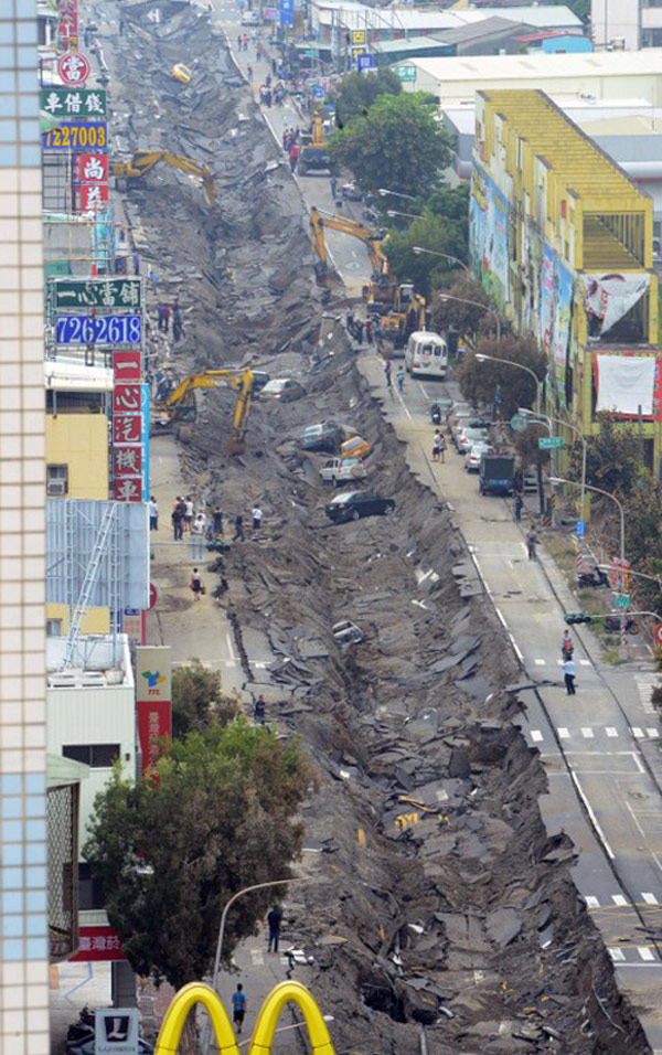 ประมวลภาพความเสียหาย เหตุแก๊สระเบิดในไต้หวัน