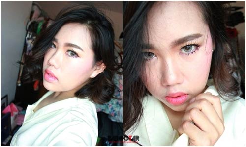 แต่งหน้าโทนสีชมพูใส ๆ