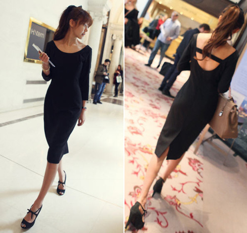 ชุดเดรสโชว์หลัง