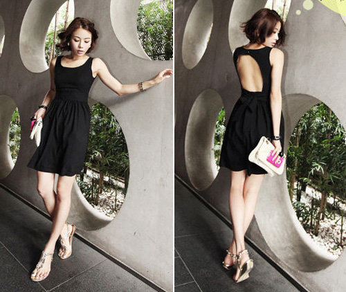 ชุดเดรสโชว์หลัง