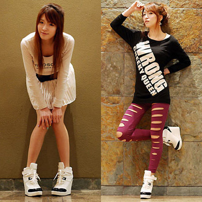 รองเท้าผ้าใบส้นสูง