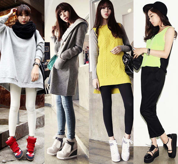 รองเท้าผ้าใบส้นสูง