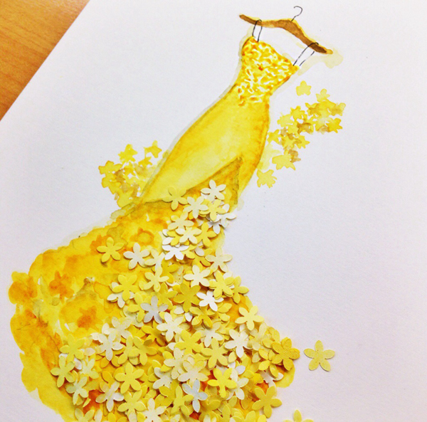 ชุดจากกลีบดอกไม้