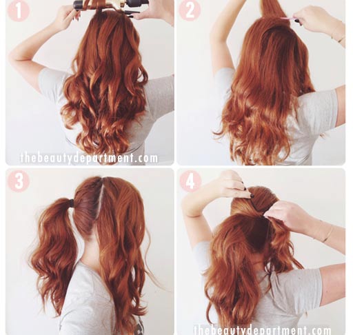 ทำผมหางม้าม้วนลอน