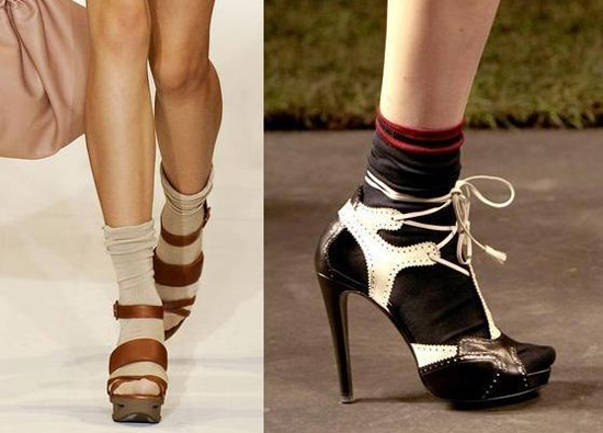 ถุงเท้ากับรองเท้าส้นสูง