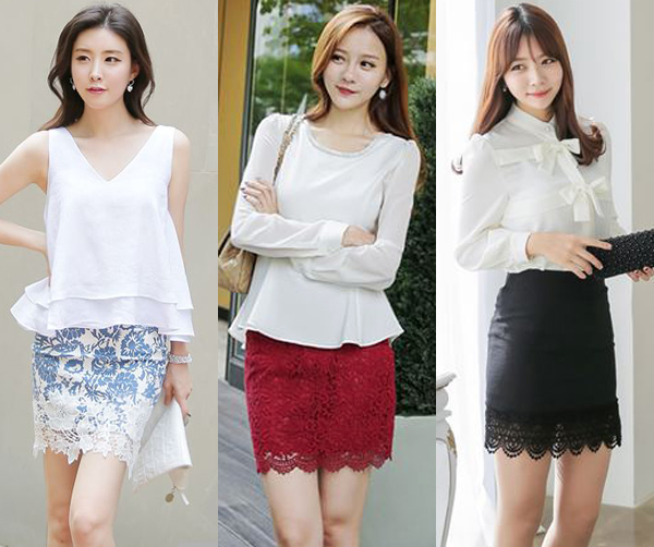 กระโปรงลูกไม้ใส่กับเสื้อแบบไหน 