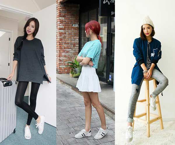 รองเท้าผ้าใบสีขาว