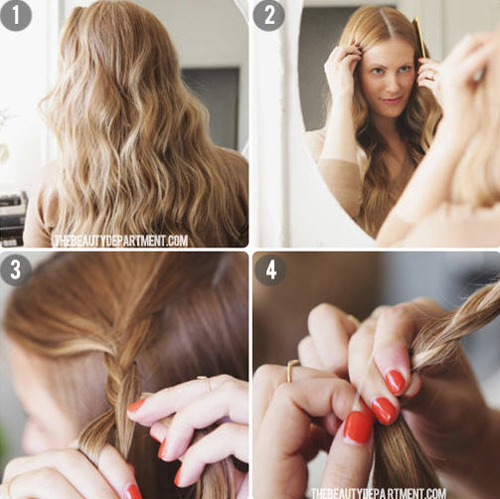 เปียผมผสมดอกกุหลาบ