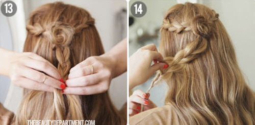 เปียผมผสมดอกกุหลาบ