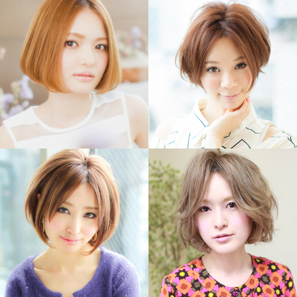 แบบผมสั้นแสกกลาง 