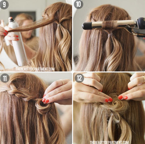 เปียผมผสมดอกกุหลาบ