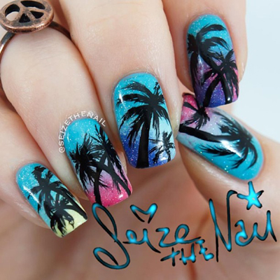 ลายเพ้นท์เล็บหน้าร้อน 