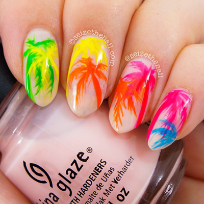 ลายเพ้นท์เล็บหน้าร้อน 