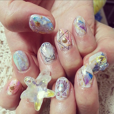 ลายเพ้นท์เล็บหน้าร้อน 