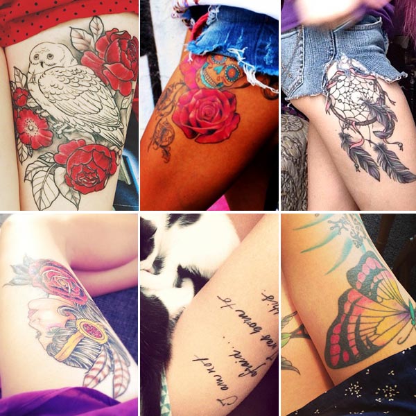 รอยสักต้นขาผู้หญิง 