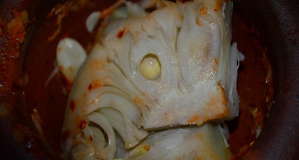ตำขนุนกับหมูสามชั้นคั่วเค็ม อาหารพื้นบ้านล้านนารสเด็ด