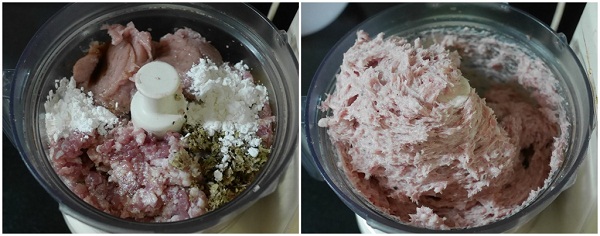 แฮกึ๊นหมูสับ ผสมเนื้อปลาและไข่แดงเค็ม 