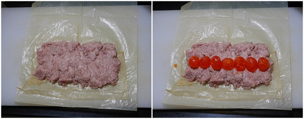 แฮกึ๊นหมูสับ ผสมเนื้อปลาและไข่แดงเค็ม 