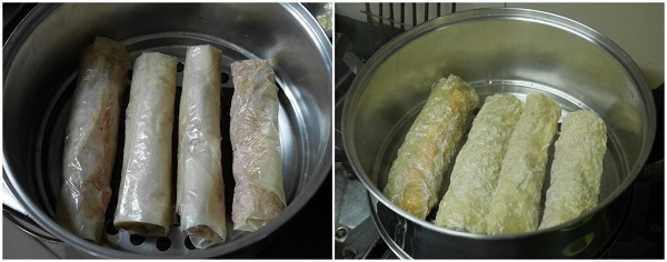 แฮกึ๊นหมูสับ ผสมเนื้อปลาและไข่แดงเค็ม 