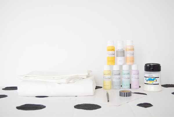 D.I.Y. ผ้าปูที่นอนลายจุดสีหวาน น่ารักมาก ๆ