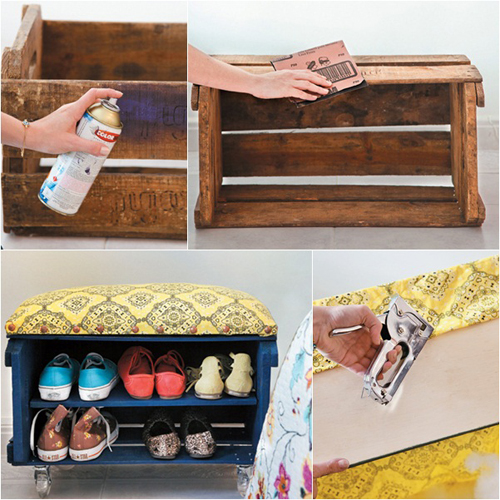 D.I.Y. ที่วางรองเท้าสุดเก๋แนววินเทจ จากลังไม้เก่า