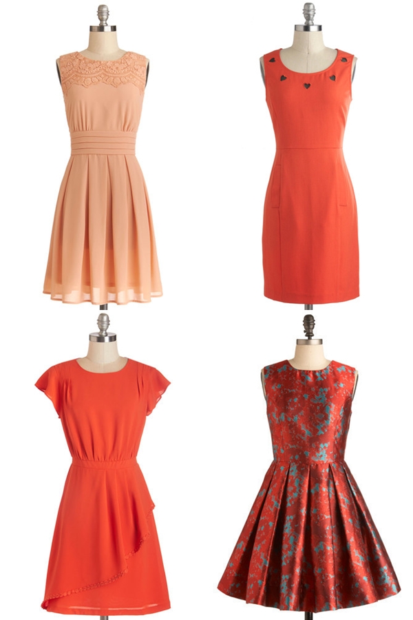 ชุดไปงานแต่งงานโทนสีส้ม