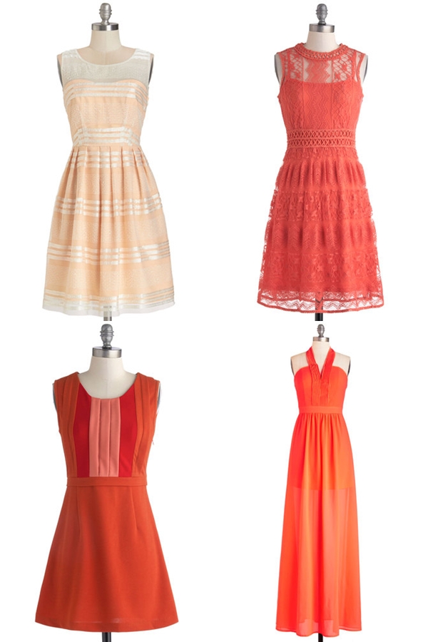 ชุดไปงานแต่งงานโทนสีส้ม