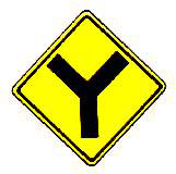 ทางโทแยกทางเอกทางซ้ายรูปตัววาย