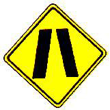 ทางแคบลงทั้งสองด้าน