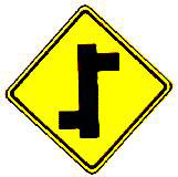 ทางโทแยกทางเอกเยื้องกันเริ่มซ้าย