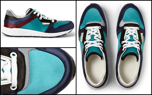 Panelled Satin Sneakers