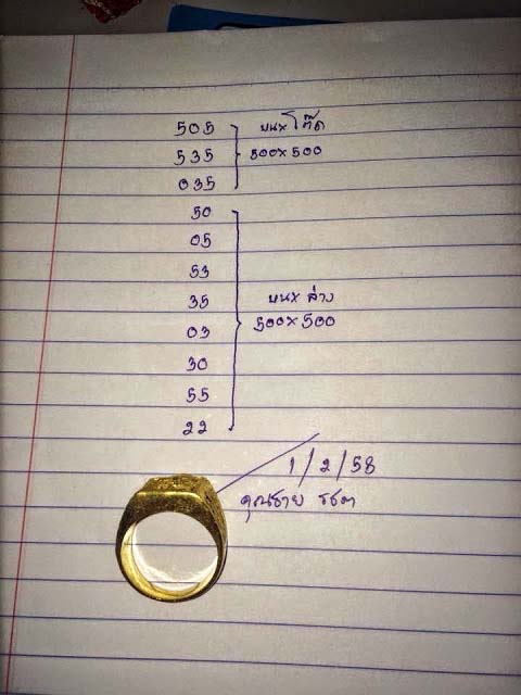 หวยคุณชาย รชต งวด 1 กุมภาพันธ์ 58