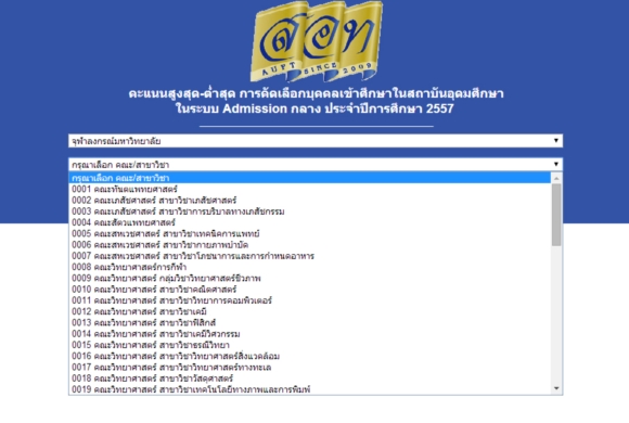 คะแนน admission 57