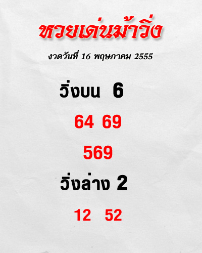 เลขเด็ดอาจารย์ดัง สำนักต่าง ๆ งวด 16 พ.ค. 55
